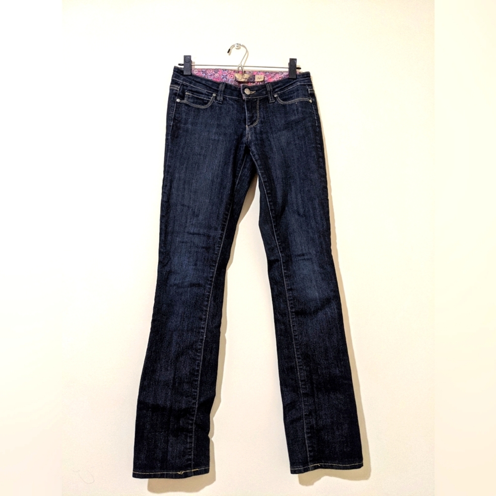 Paige dark wash blue jean bootleg/flare